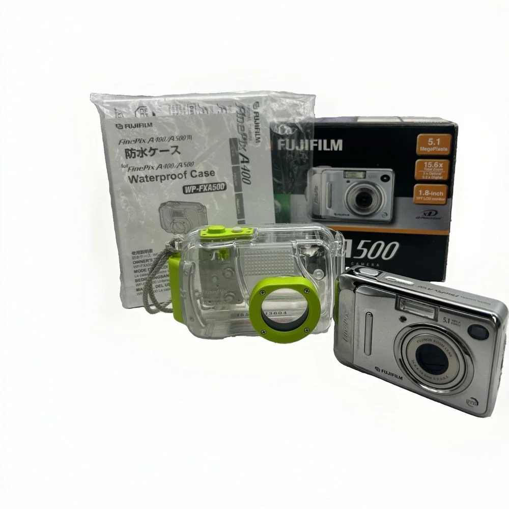 Fujifilm FinePix A500 Digital Camera Tested Excellent Condition Waterproof Case
